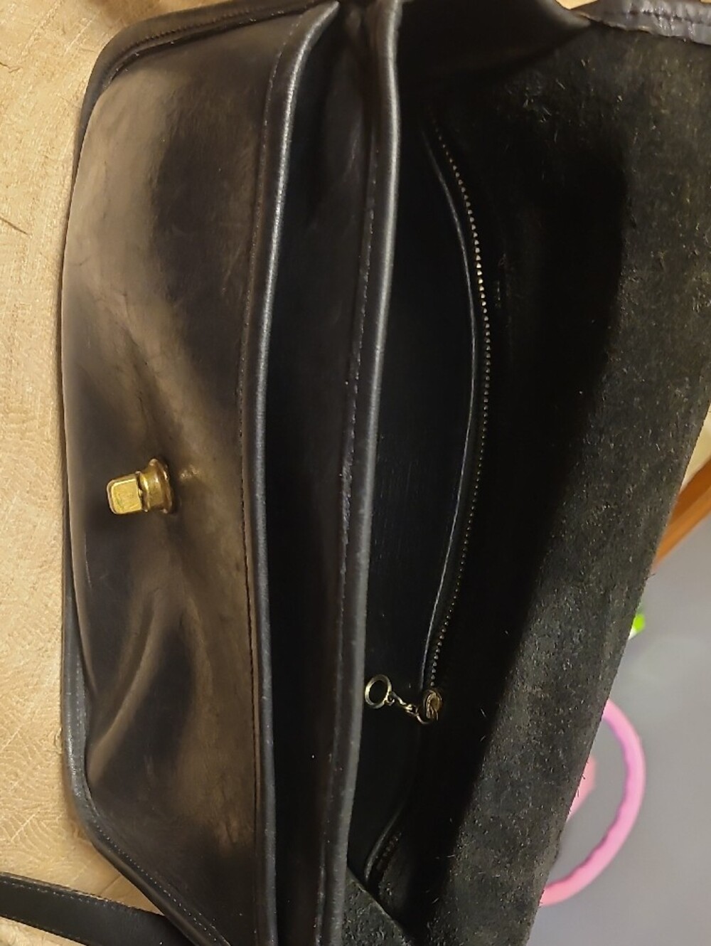 Coach Black Leather Turn-Lock Crossbody Bag - Picture 5 of 9